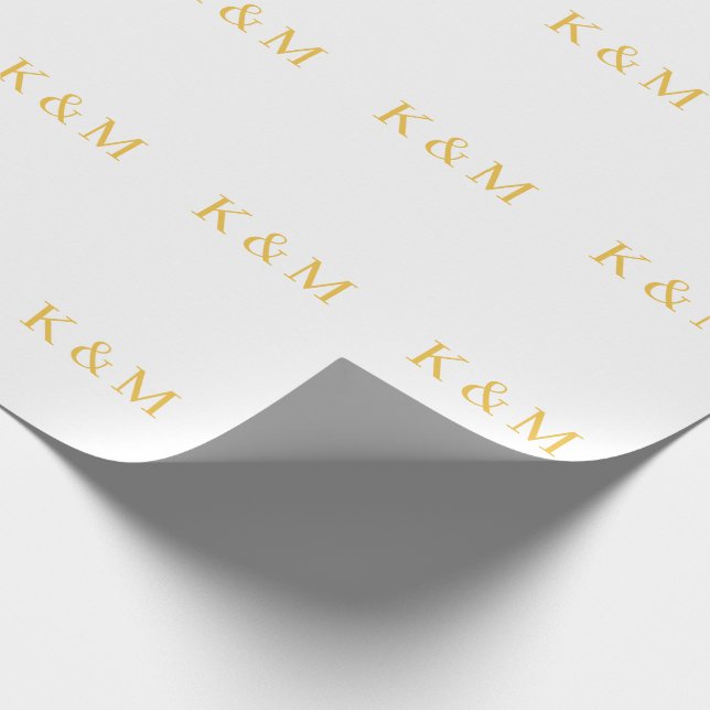Papier Cadeau Initiales Monogramme Mariée Marié Couple Nom Maria (Coin)