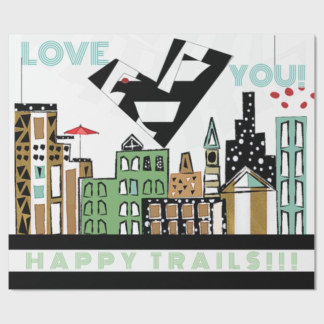 PAPIER CADEAU INSÉPARABLE DANS LA VILLE (Plat)