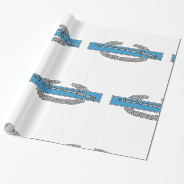 Papier Cadeau Insigne de l'Infanteur de combat CIB Armée Vétéran (Déroulé)