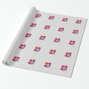 Papier Cadeau Insigne de morue de la feuille d'érable canadienn
