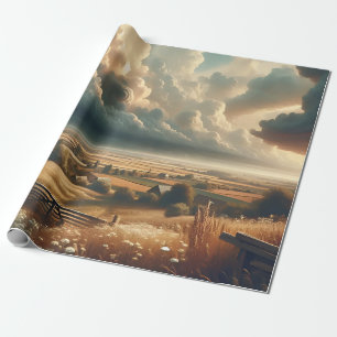 Papier Cadeau Inspiration vintage du paysage rural