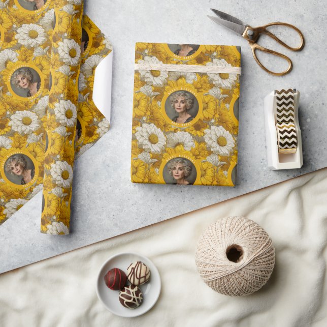Papier Cadeau Inspiré de Daisy 60e Anniversaire Maman Jaune (Artisanat)