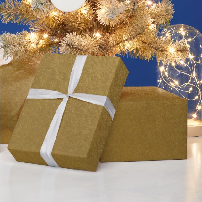 Papier Cadeau Inspiré Métal Simple de Style Doré Foncé (Vacances)