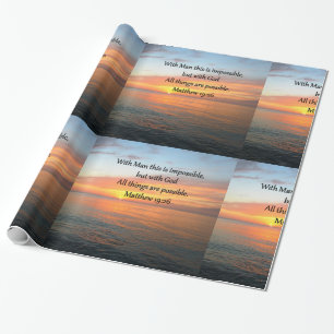PAPIER CADEAU INSPIRING MATTHEW 19:26 CONCEPTION DU SOLEIL