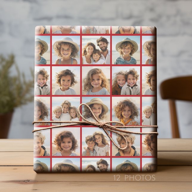 Papier Cadeau Instagram Photo Collage - 12 de vos photos préféré (Custom Photo Wrapping Paper)
