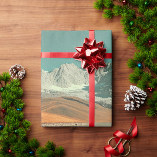 Papier Cadeau Intérieur surréaliste avec poissons et paysage au 