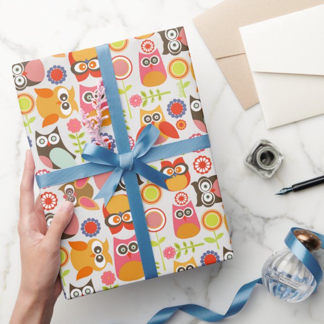 Papier Cadeau Invitation d'anniversaire de chouette mignonne Hoo (Cadeaux)