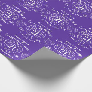 Papier Cadeau Iolite mariage anniversaire 21 ans d'amour violet