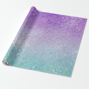 Papier Cadeau Iridescente verre menthe vert et violet ombre