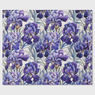 Papier Cadeau Iris bleu violet 