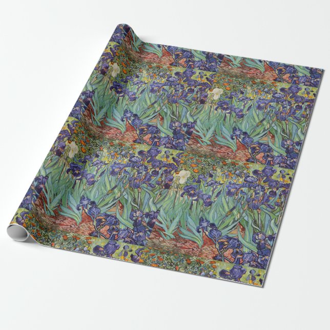 Papier Cadeau Iris de Van Gogh Peinture Impressionniste (Déroulé)