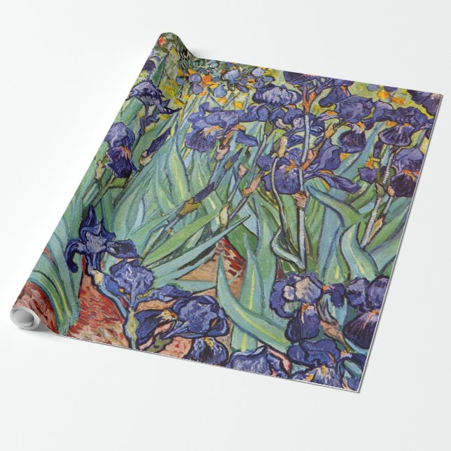 Papier Cadeau Iris de Van Gogh Peinture Impressionniste (Déroulé)