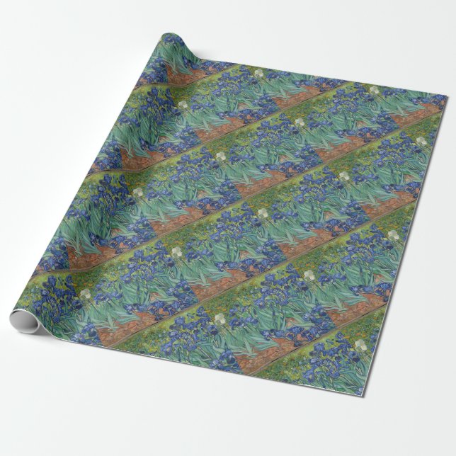 Papier Cadeau Iris de Vincent van Gogh peignant l'oeuvre d'art (Déroulé)