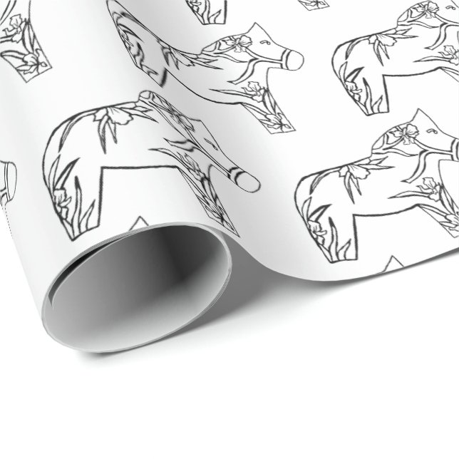 Papier Cadeau Iris Horses (Coin rond)