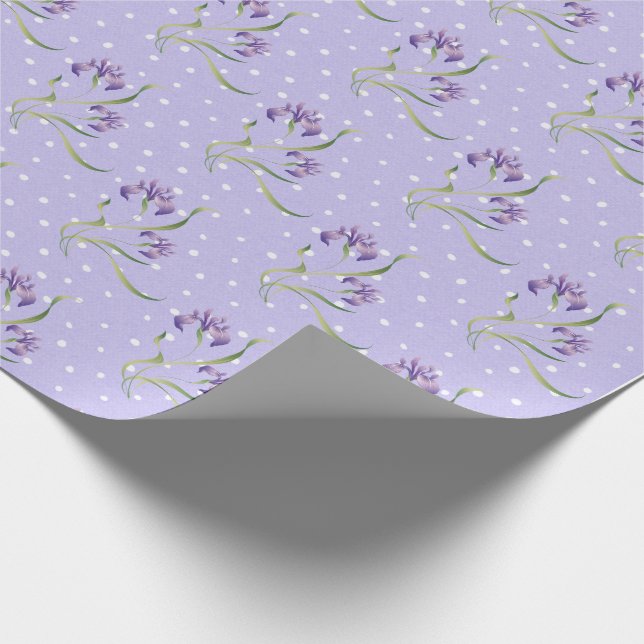 Papier Cadeau Iris Violet En Pois (Coin)