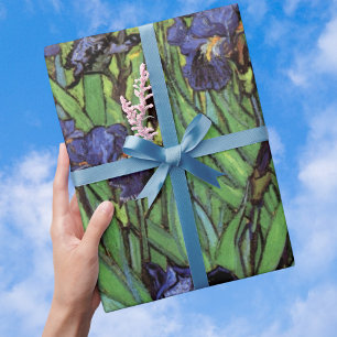 Papier Cadeau Irises de Vincent van Gogh, Jardin Vintage