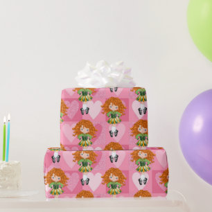 Papier Cadeau Irish Dance Rose Coeur monochrome