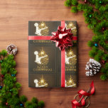 Papier Cadeau Irish Dance Soft Shoe Golden Christmas<br><div class="desc">Ce papier d'emballage Irish Dance Joyeux Noël présente une silhouette Irish Dancer danse chaussure douce avec un ornement de vacances doré. -</div>
