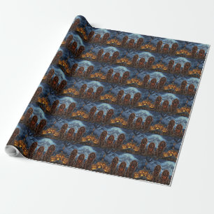 Papier Cadeau Irish Red Setter Halloween Épouvantable