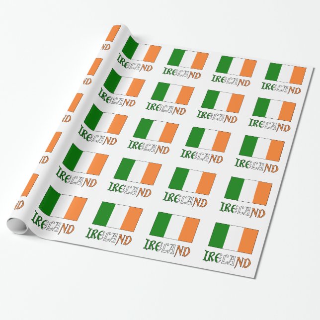 Papier Cadeau Irlande et drapeau irlandais (Déroulé)