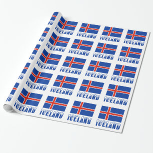 Papier Cadeau Islande et drapeau islandais
