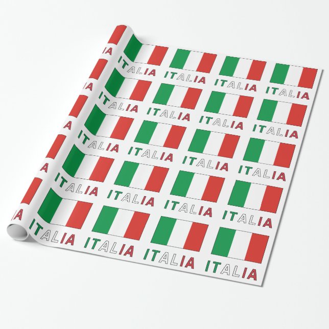 Papier Cadeau Italia et drapeau italien (Déroulé)