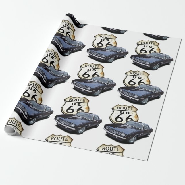 Papier Cadeau Itinéraire 66 Camaro (Déroulé)