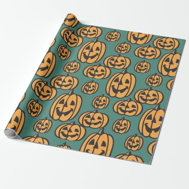 Papier Cadeau Jack-o'-lantern rire Halloween (Déroulé)