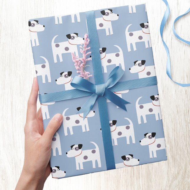 Papier Cadeau Jack Russell Parson Terrier Chien Motif (Jack Russell Parson terrier dog pattern gift wrapping paper )