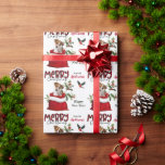 Papier Cadeau Jack Russell Terrier Puppy in Christmas Cadeau<br><div class="desc">Le motif répété sur ce joli papier d'emballage de Noël est l'image d'un adorable chiot Jack Russell Terrier brun et blanc qui sort d'un sac cadeau de Noël rouge et blanc. Derrière lui se trouve une branche de baies saintes et rouges. Un bullfinch rouge et noir est sur le point...</div>