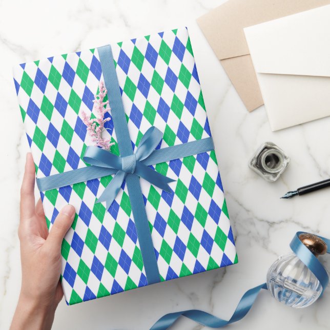 Papier Cadeau Jacquard de golf Blue & Green (Cadeaux)