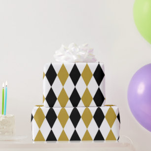 Papier Cadeau Jacquard Noir Et Or