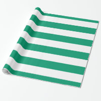 Jade Green, White XL Stripes Motif