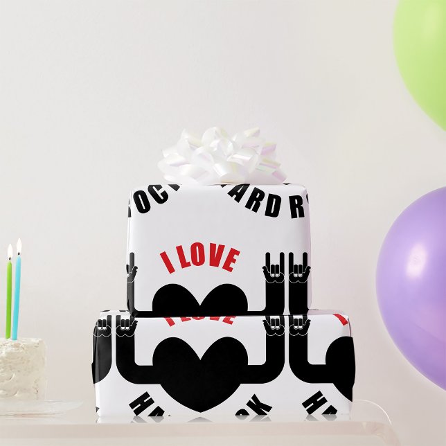 Papier Cadeau J'adore le hard rock (Créateur téléchargé)