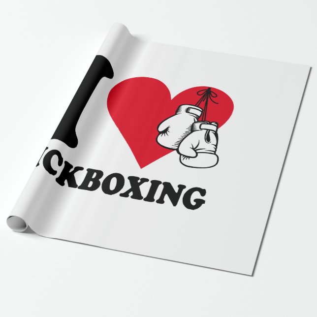 Papier Cadeau J'adore le kickboxing (Déroulé)