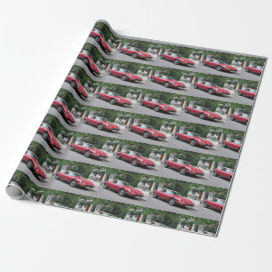 Papier Cadeau Jaguar E Type Cabriolet rouge