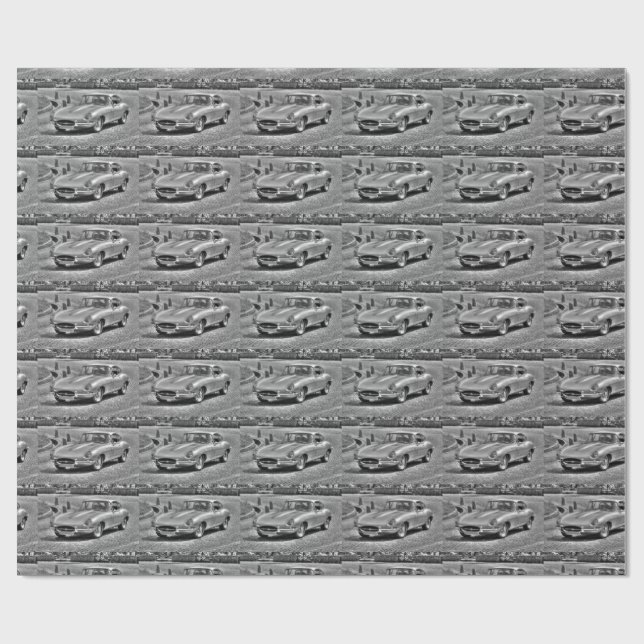 Papier Cadeau Jaguar Type E (Plat)