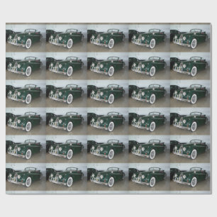 Papier Cadeau Jaguar XK 120 vert de course