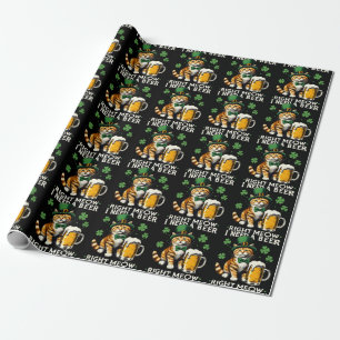 Papier Cadeau J'ai besoin d'une bière juste Meow Chat St. Patric