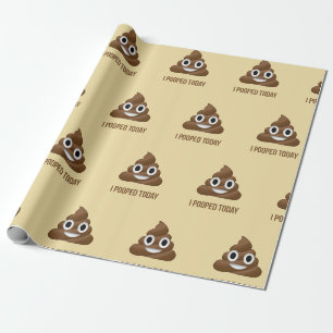Papier Cadeau J'ai fait caca aujourd'hui Emoji caca 