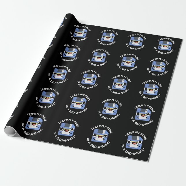 Papier Cadeau J'Ai Gardé Mes Puns Dans Un Papa-A-Base Pun Dark B (Déroulé)
