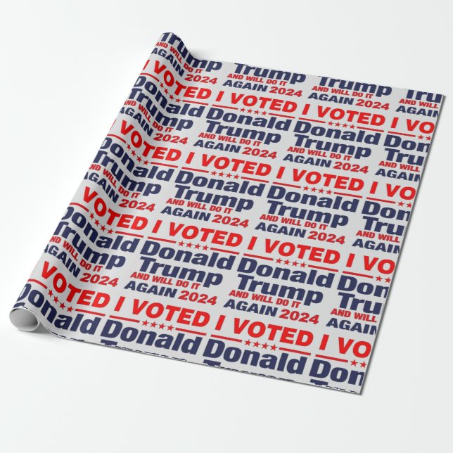 PAPIER CADEAU J'AI VOTÉ DONALD TRUMP (Déroulé)
