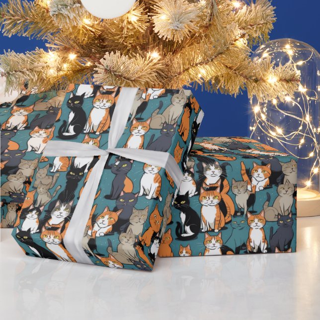 Papier Cadeau J'aime absolument les chats (Vacances)