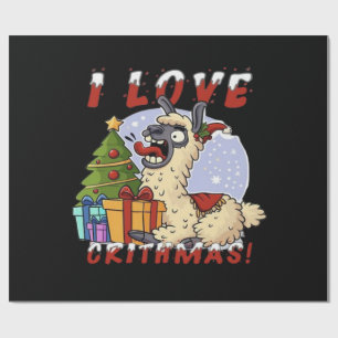 Papier Cadeau J'AIME CRITHMAS Llama