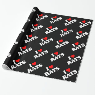 PAPIER CADEAU J'AIME DES RATS