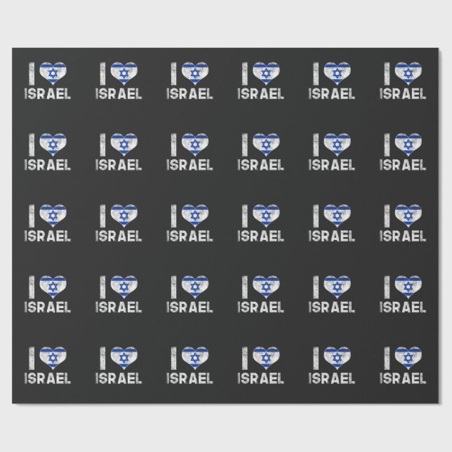Papier Cadeau J'aime Israël (Plat)