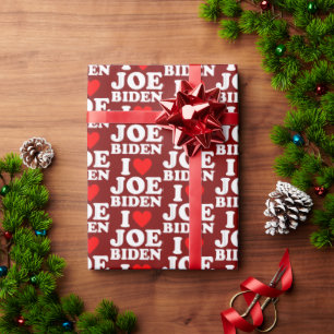 Papier Cadeau J'aime Joe Biden Joe Biden Heart Don