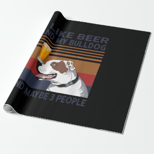 Papier Cadeau J'Aime La Bière Et Mon Chien À Feu Et Peut-Être 3
