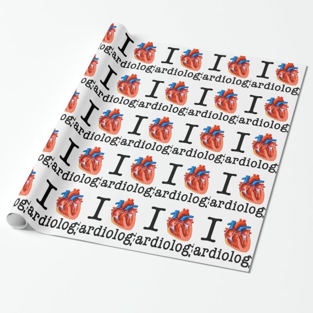 Papier Cadeau J'aime la cardiologie (Déroulé)