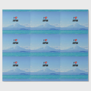 Papier Cadeau "J'aime le Japon," Mont Fuji